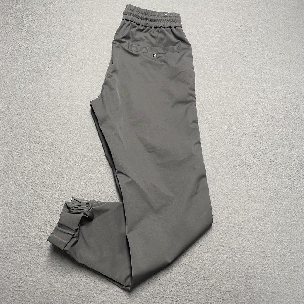 XIOS Jogger Pants Mens Medium Gray Woven Elastic Waist Zip Pocket Stretch Cuffed